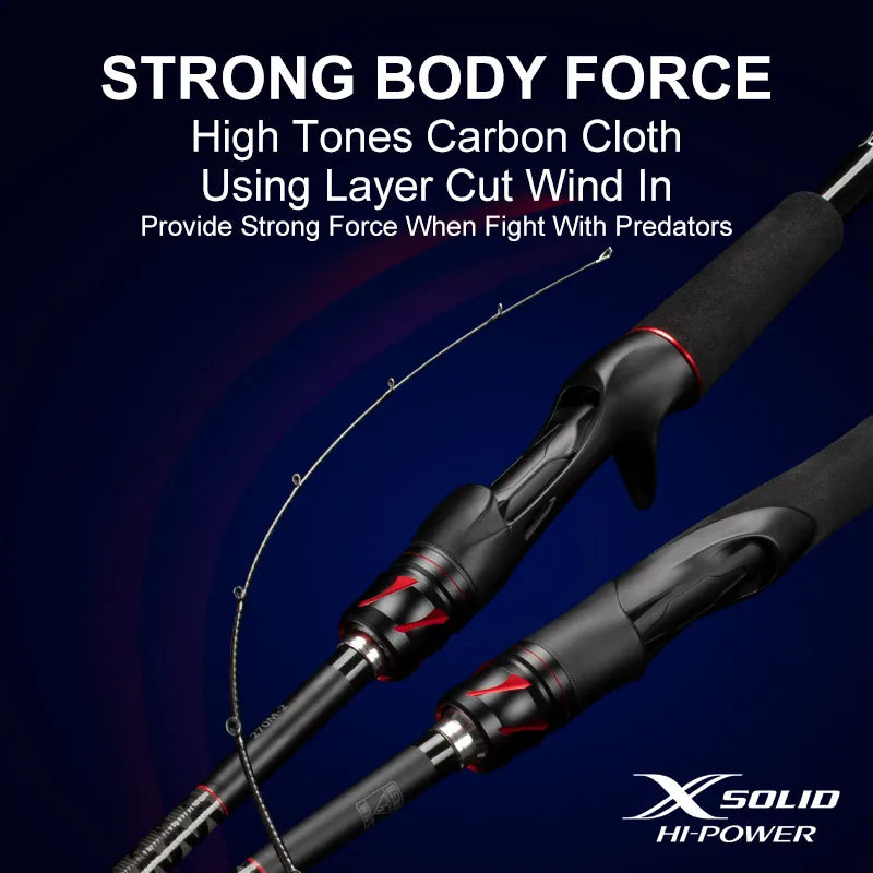 OBSESSION Casting/Spinning Rod – 1.98–2.13m | 2 Sections | M/ML | Fuji Guides | High-Sensitivity Crossed Carbon Cloth - Cast And Catch