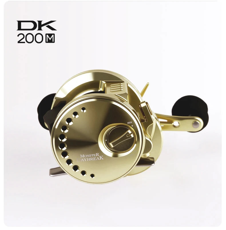 RUKE DK200 Metal Casting Reel – 15kg Drag | 10+1BB | 249g | Aluminum Alloy Handle with Rubber Knobs - Cast And Catch