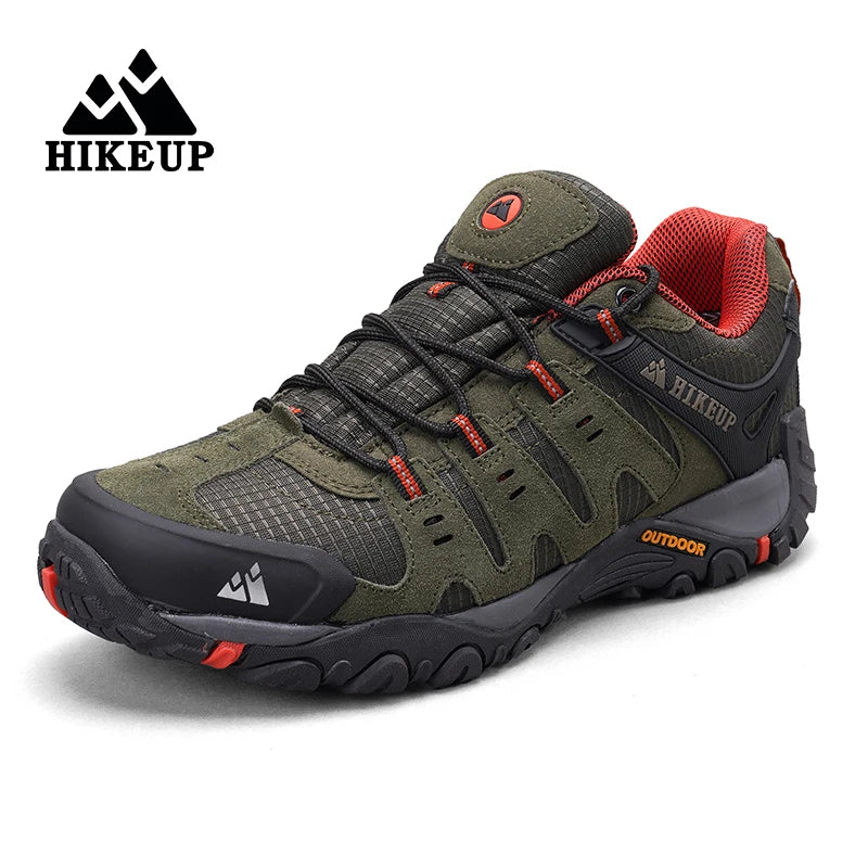HIKEUP Men’s Hiking Shoes – Suede Leather | Wear-Resistant Outdoor Trekking, Walking & Hunting Tactical Sneakers - Cast And Catch