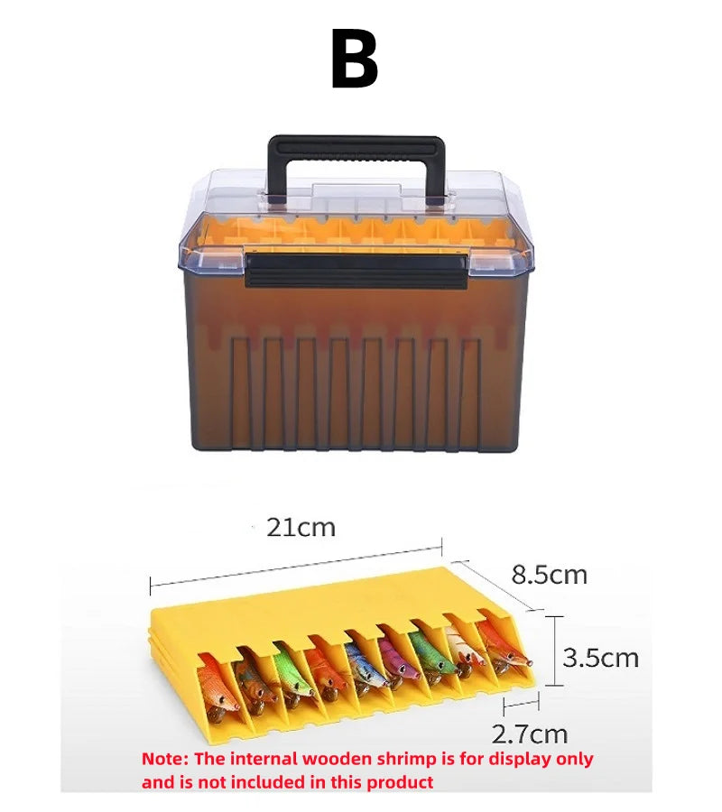 Fishing Tackle Box – Squid Jig & Metal Cast Jig Organizer | Spoon, Minnow & Hard Bait Storage | Plastic Container for Sea Fishing Tools - Cast And Catch