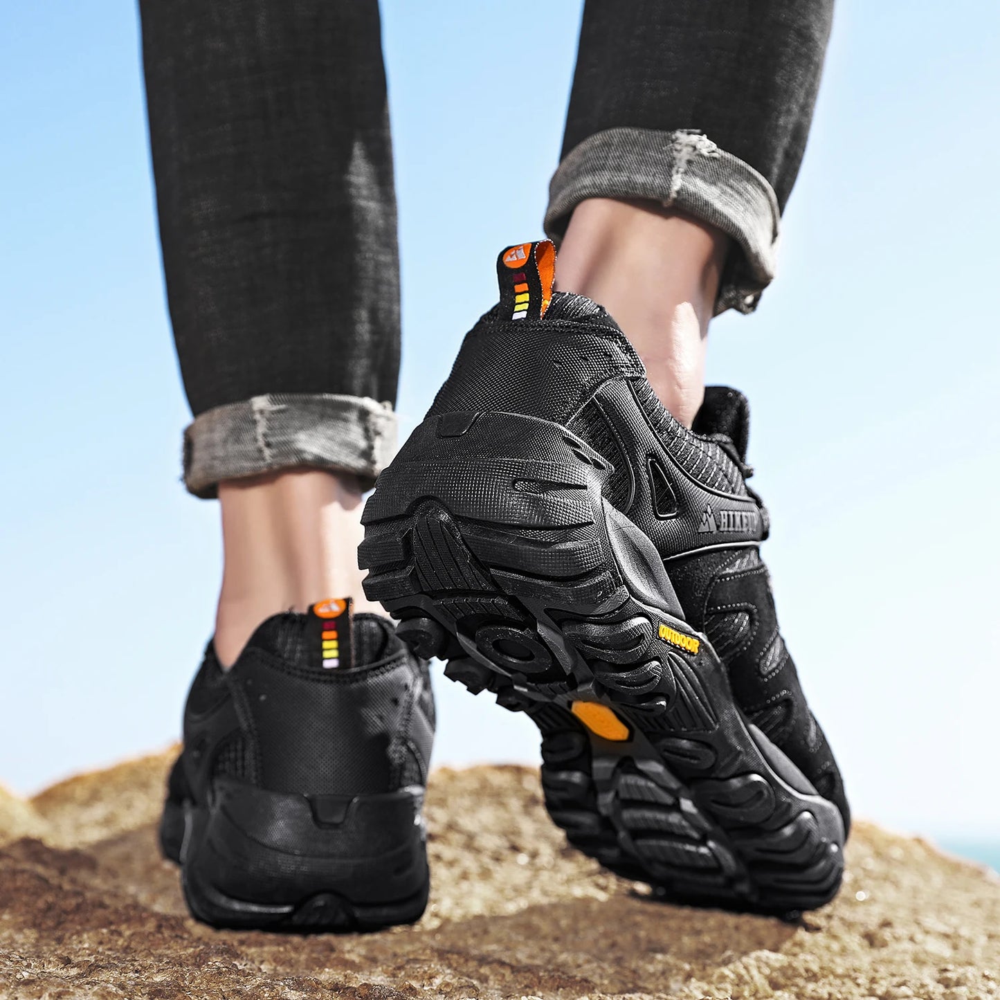 HIKEUP Men’s Hiking Shoes – Suede Leather | Wear-Resistant Outdoor Trekking, Walking & Hunting Tactical Sneakers - Cast And Catch