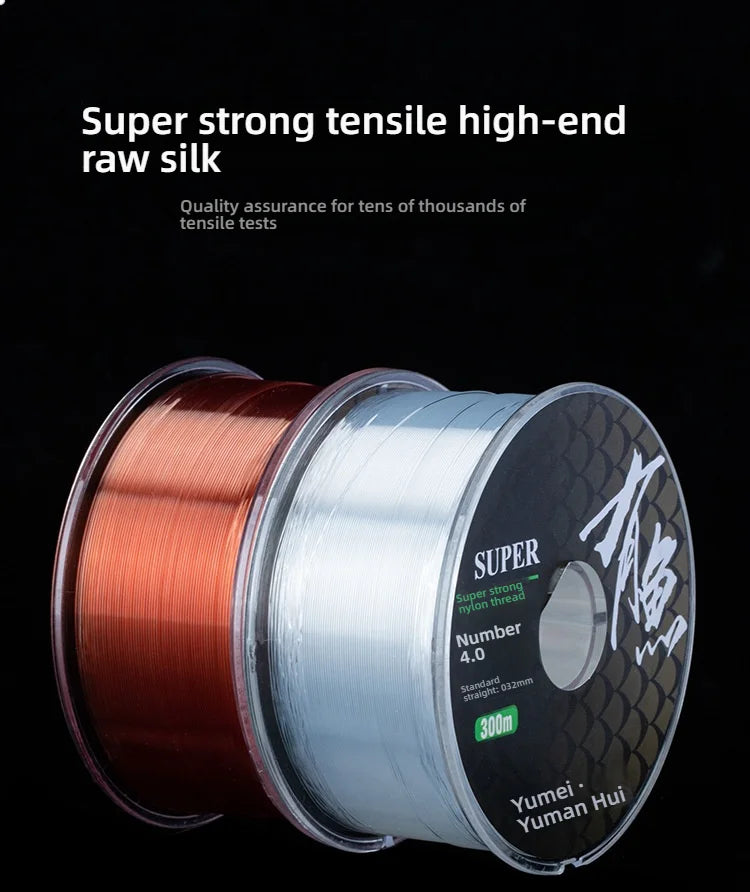 300M Nylon Fishing Line – 0.4–1.0mm | High Strength & Abrasion-Resistant | Clear/Invisible | Freshwater & Saltwater - Cast And Catch
