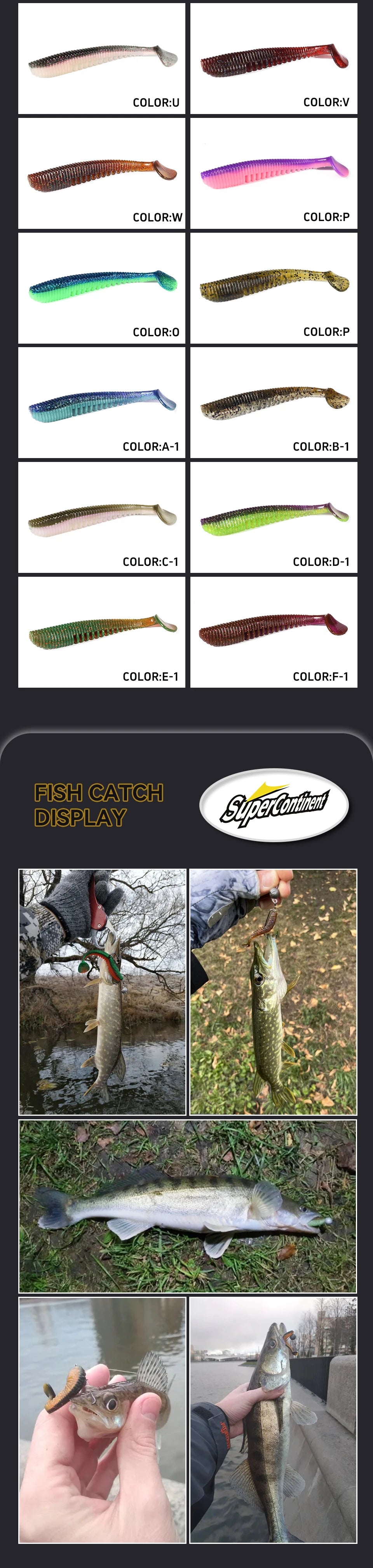 Supercontinent Fishing Lures – 5–11cm | Artificial Wobblers & Soft Shad Lures | Carp Silicone Baits - Cast And Catch