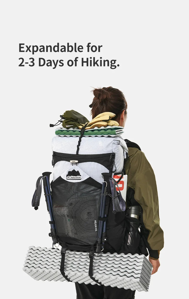 Naturehike 2025 Hiking Backpack – 40L Large Capacity | Ergonomic Design | Waterproof with Raincover | Travel & Trekking Bag - Cast And Catch