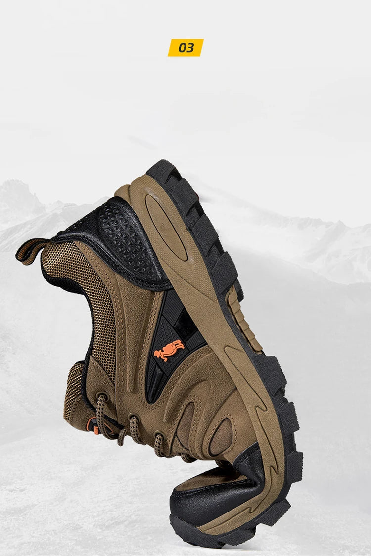 Men’s Hiking Shoes – Lightweight, Non-Slip & Waterproof | Comfy Mountain Climbing Sneakers | Wear-Resistant & Sporty - Cast And Catch