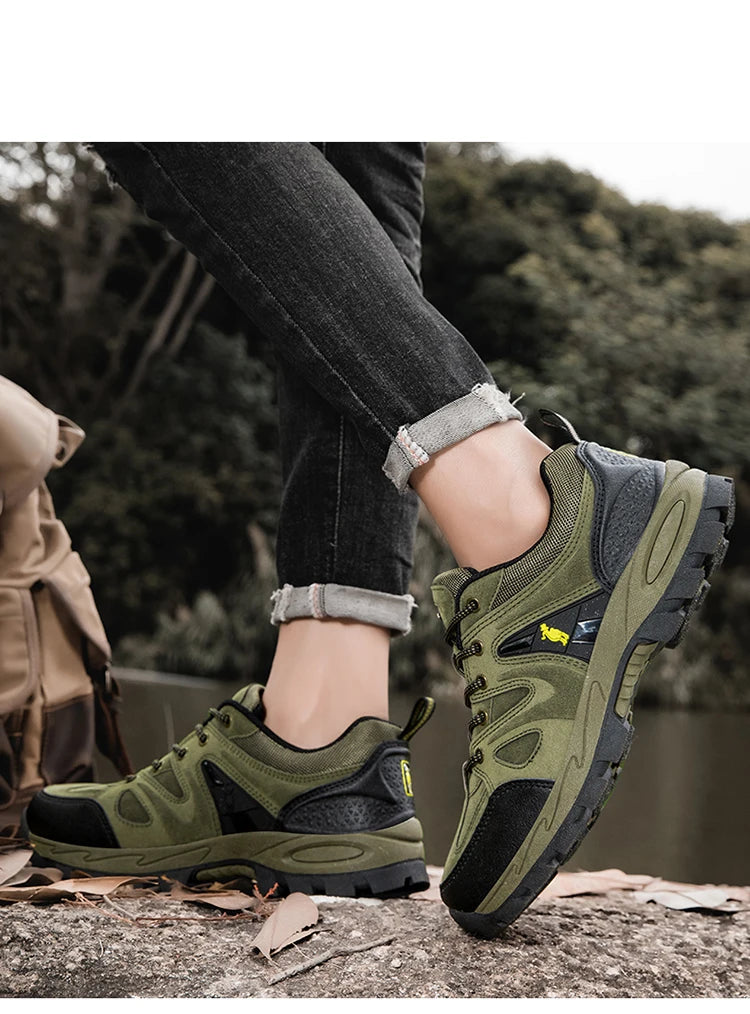Men’s Hiking Shoes – Lightweight, Non-Slip & Waterproof | Comfy Mountain Climbing Sneakers | Wear-Resistant & Sporty - Cast And Catch