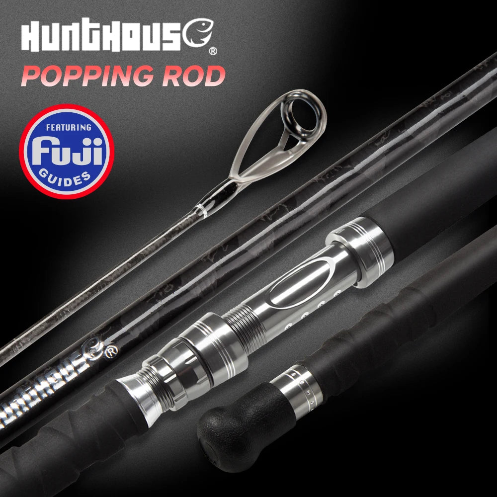 Hunthouse Popping Rod – 2.35–2.7m | Fuji Guides | Toray Carbon Fiber | Tuna, GT & Big Game | Boat/Ocean/Sea Use | EVA Grip - Cast And Catch