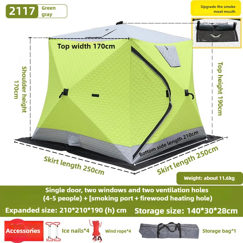 Winter Ice Fishing Tent – Thickened Cotton | Outdoor Camping | Warm, Cold- & Windproof | Winter Fishing Equipment - Cast And Catch