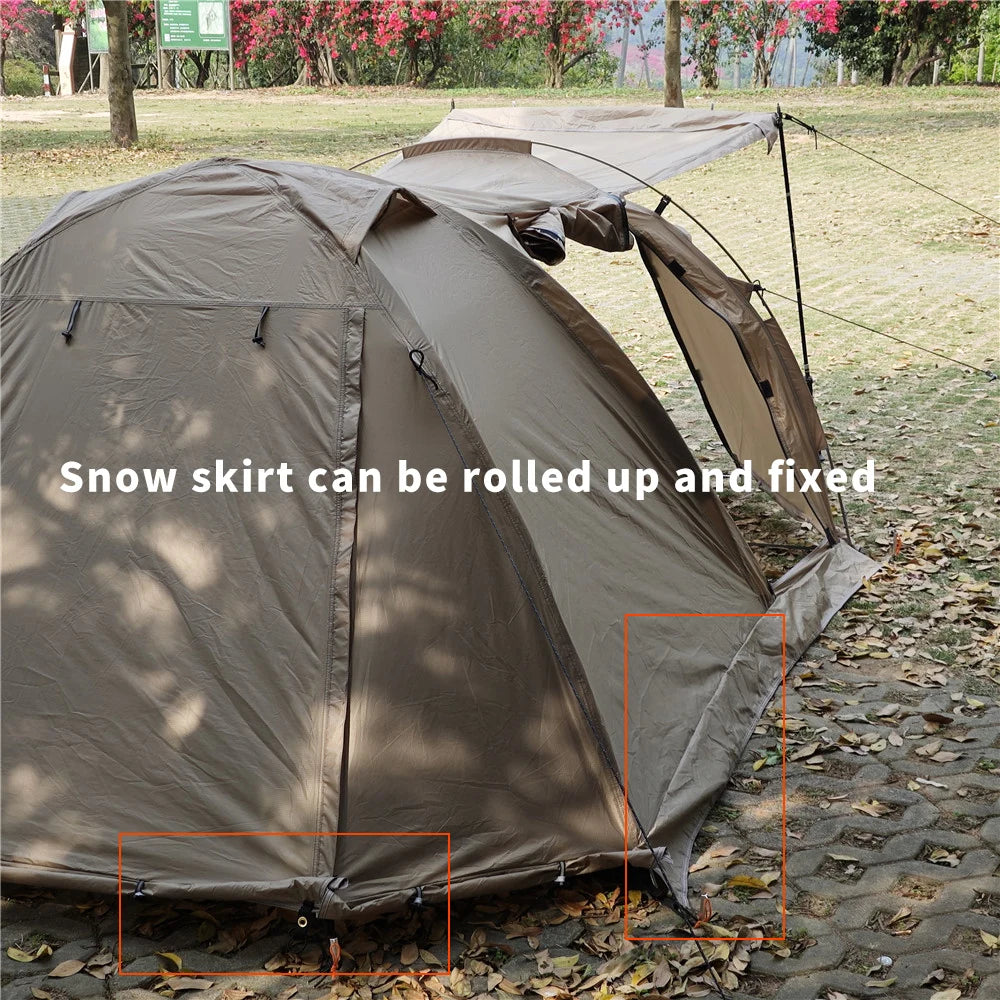 Fireproof Hot Tent – 2 Person Waterproof Dome | Stove Jack & Snow Skirt | Camping, Hiking, Hunting | 4-Season Winter Use - Cast And Catch