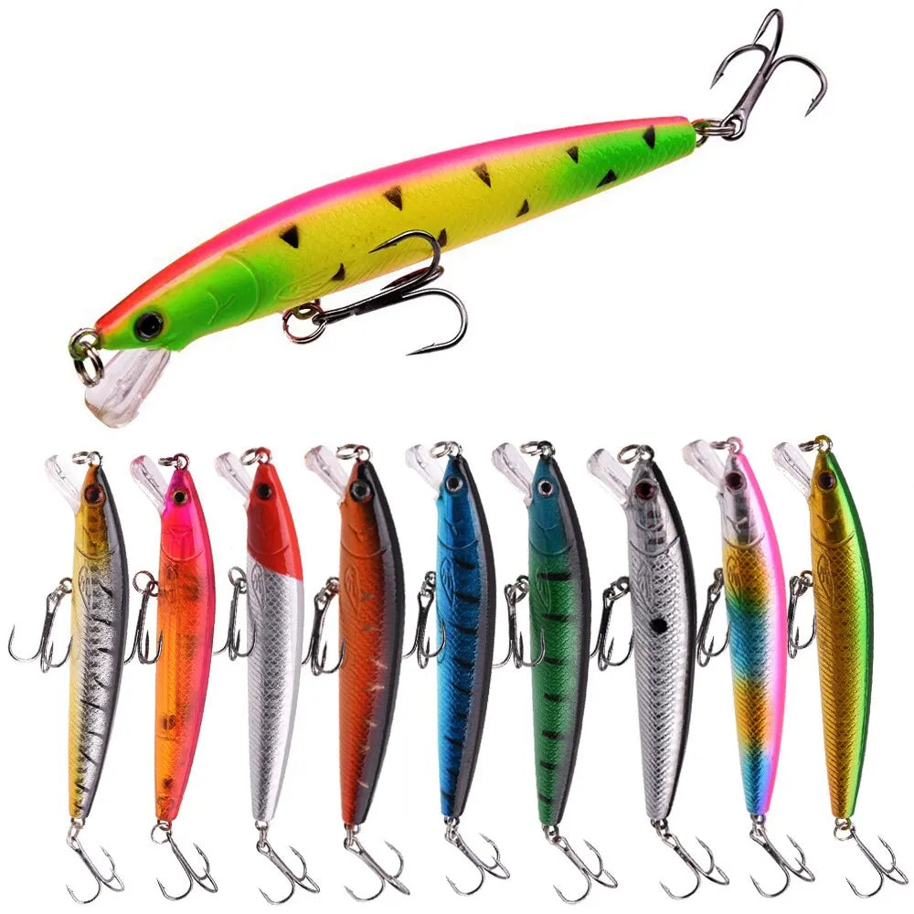 10pcs Mini Fishing Lure Set – Hard Bait Minnow | Floating Swing Crankbait | Bionic/Wobbler Crank Lures | Artificial - Cast And Catch