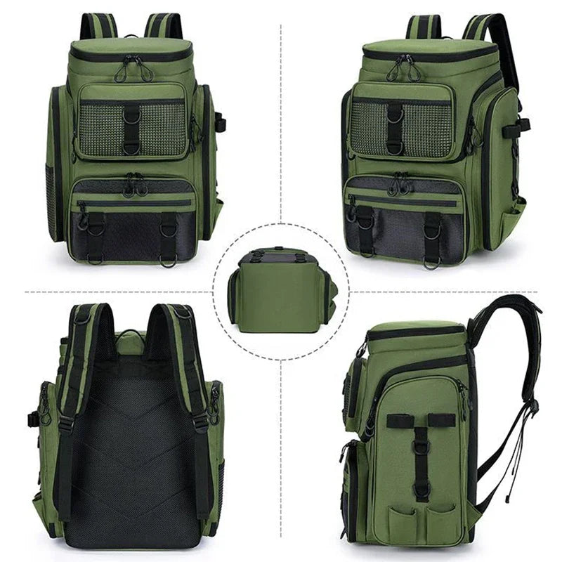New Fishing Backpack – 50L Chest Bag with Rod Holders | Tackle & Lure Organizer | Outdoor Camping & Hiking Large Backpack - Cast And Catch