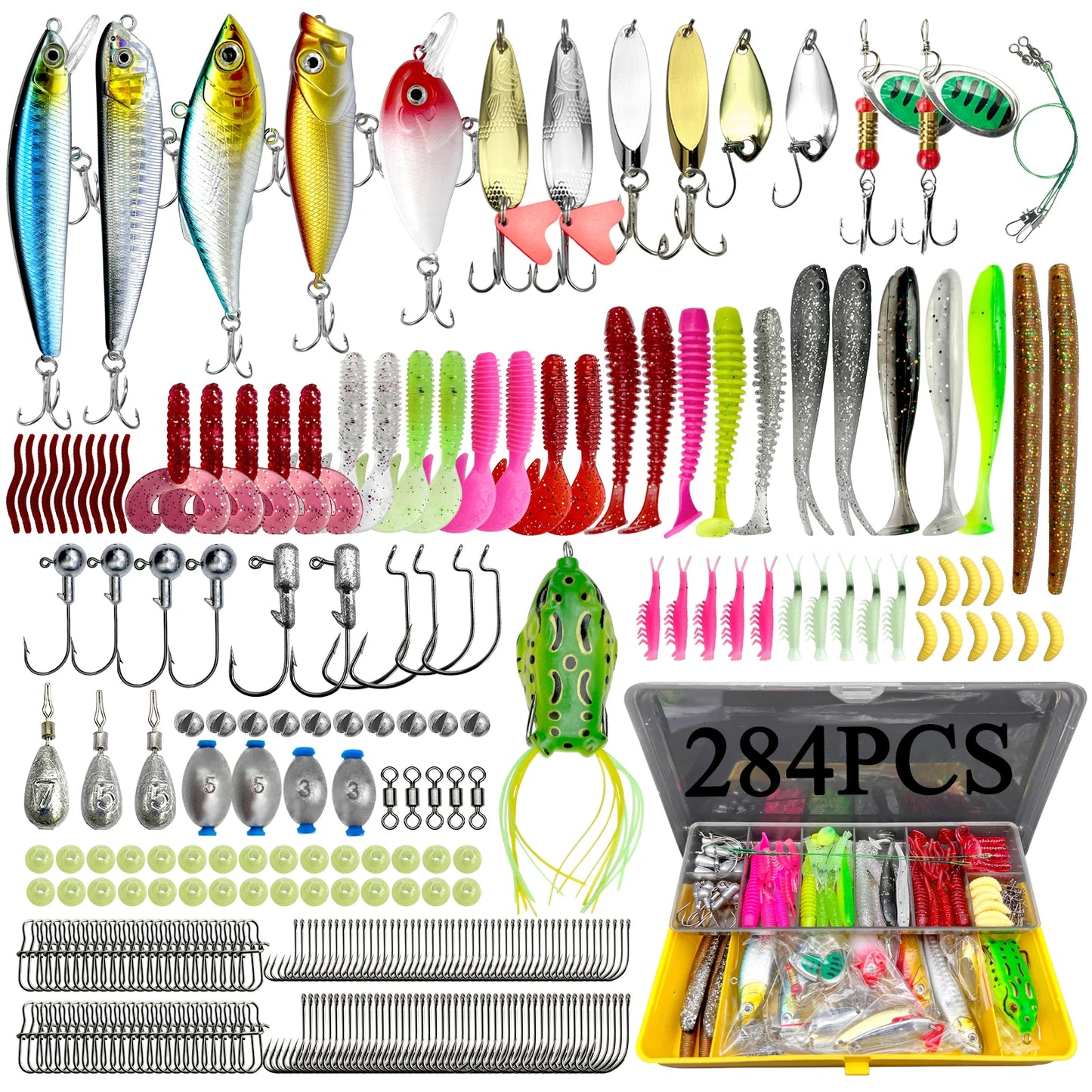 78/122/284pcs Fishing Lure Kit – Topwater Baits | Bass, Trout & Salmon | Fishing Accessories - Cast And Catch