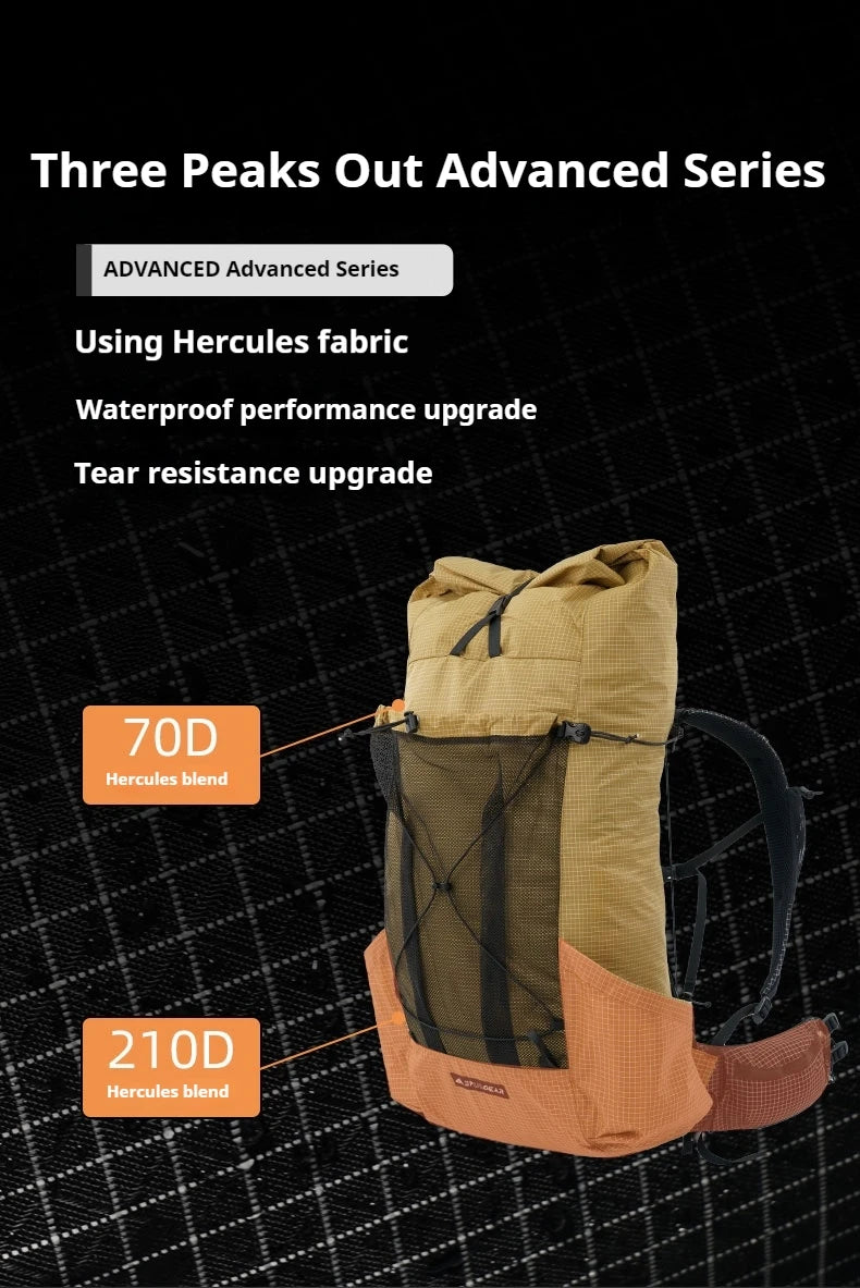 3F UL GEAR TianShan Backpack – 35+10L Ultralight | 70D/210D Dyneema | Large Capacity, Waterproof | Outdoor Camping, Hiking & Climbing - Cast And Catch