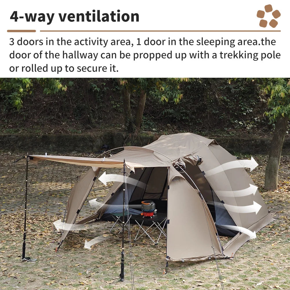 Fireproof Hot Tent – 2 Person Waterproof Dome | Stove Jack & Snow Skirt | Camping, Hiking, Hunting | 4-Season Winter Use - Cast And Catch