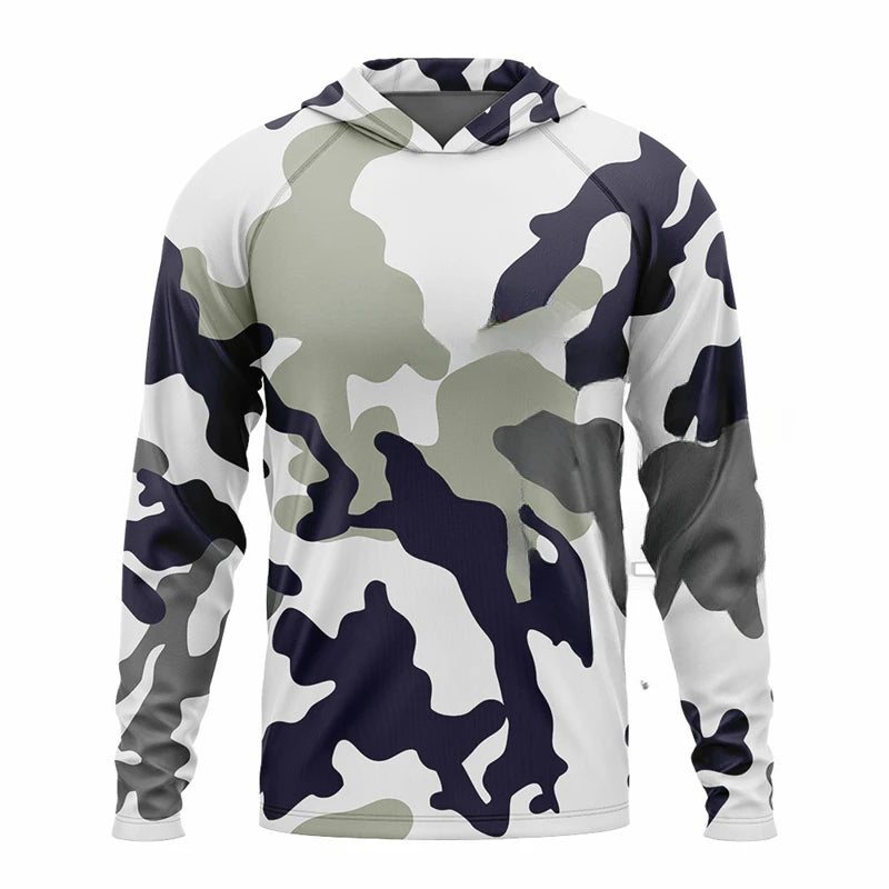 2023 Men’s Fishing Hooded Shirt – Outdoor Sport | Quick-Dry, Plus Size | UV Protection | Cycling & Fishing Apparel - Cast And Catch