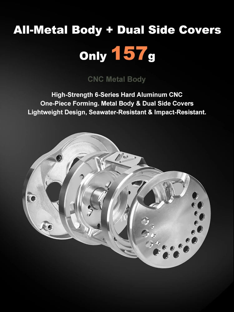 (LEFT-HANDED ONLY) Micro Baitcasting Reel – CNC Aluminum | 157g | 4kg Drag | 12+1 Bearings | 4.8g Spool | Ultralight & Saltwater-Proof BFS - Cast And Catch