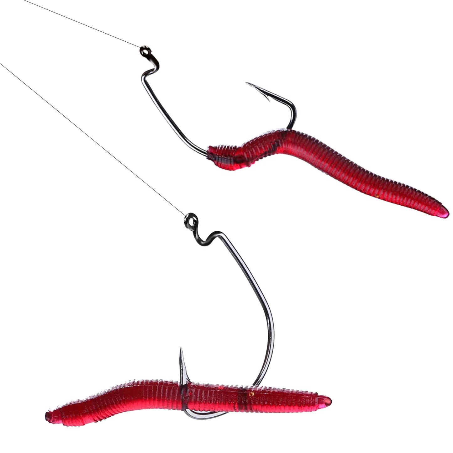 Sougayilang Soft Fishing Lure Set – 50–200pcs | 4cm, 0.3g Simulation Worms | Lifelike Scented Bass Lures - Cast And Catch