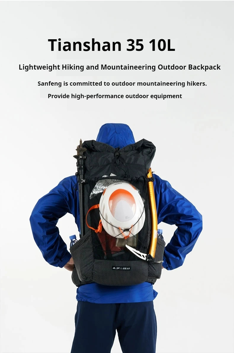 3F UL GEAR TianShan Backpack – 35+10L Ultralight | 70D/210D Dyneema | Large Capacity, Waterproof | Outdoor Camping, Hiking & Climbing - Cast And Catch