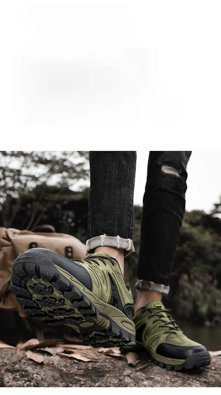 Men’s Hiking Shoes – Lightweight, Non-Slip & Waterproof | Comfy Mountain Climbing Sneakers | Wear-Resistant & Sporty - Cast And Catch