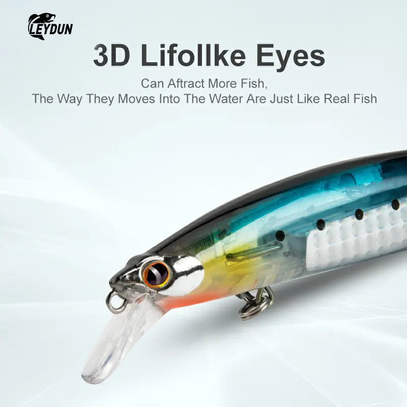 Floating Sea Bass Minnow Lure – 130mm, 20g | Flash Blade | Hard Lure | Good Action | Pike & Bass Tackle - Cast And Catch
