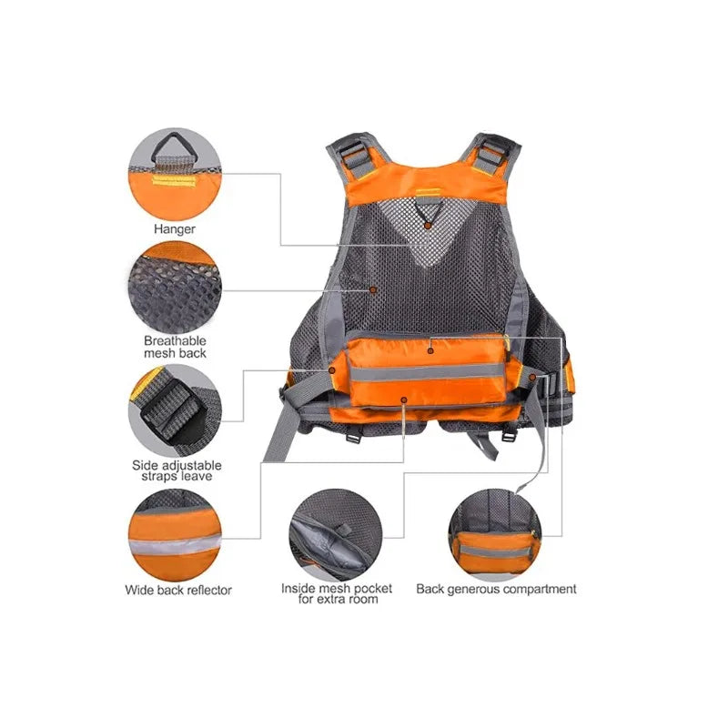 Adjustable Fly Fishing Vest – Unisex | Breathable Mesh Fabric | Quick-Drying | Outdoor & Fishing Activities - Cast And Catch