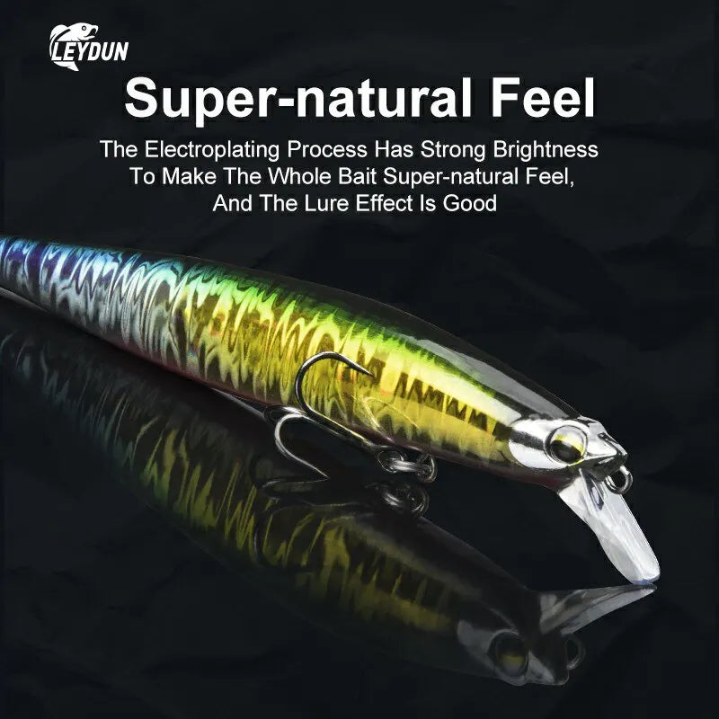 Floating Sea Bass Minnow Lure – 130mm, 20g | Flash Blade | Hard Lure | Good Action | Pike & Bass Tackle - Cast And Catch