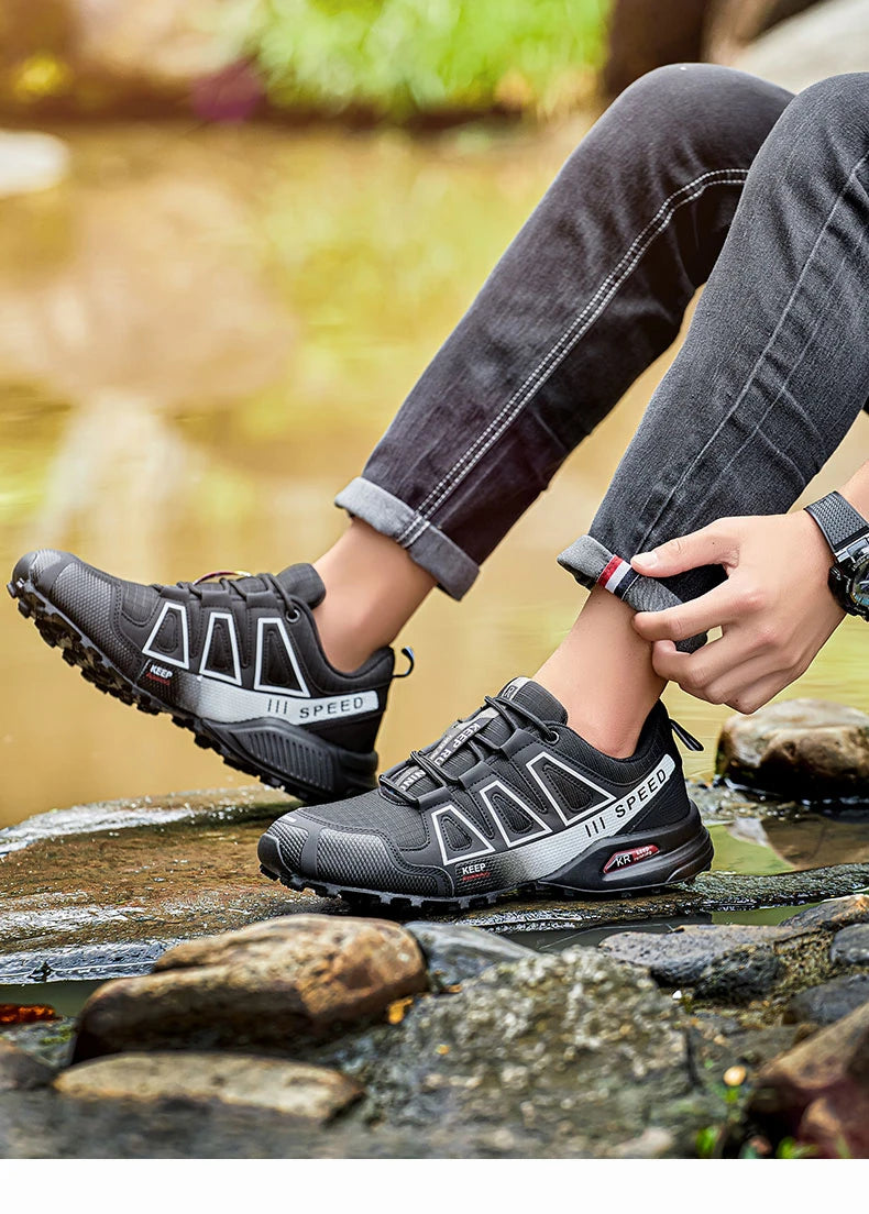 Men’s Hiking Shoes – Outdoor Rubber Sole | Non-Slip, Lightweight & Comfortable | Tactical Training & Travel Sports Shoes - Cast And Catch