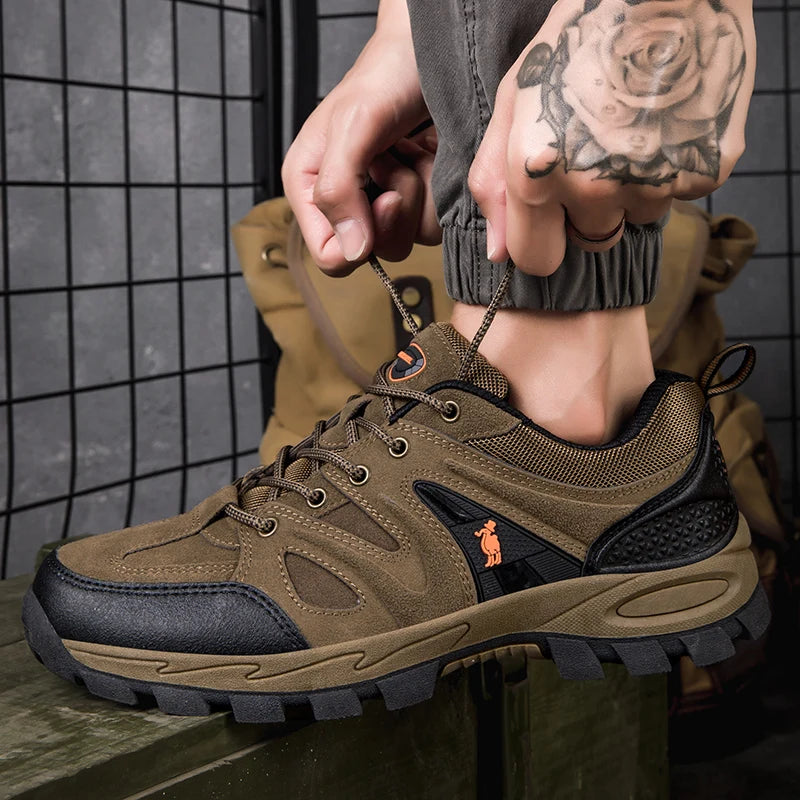 Men’s Hiking Shoes – Lightweight, Non-Slip & Waterproof | Comfy Mountain Climbing Sneakers | Wear-Resistant & Sporty - Cast And Catch