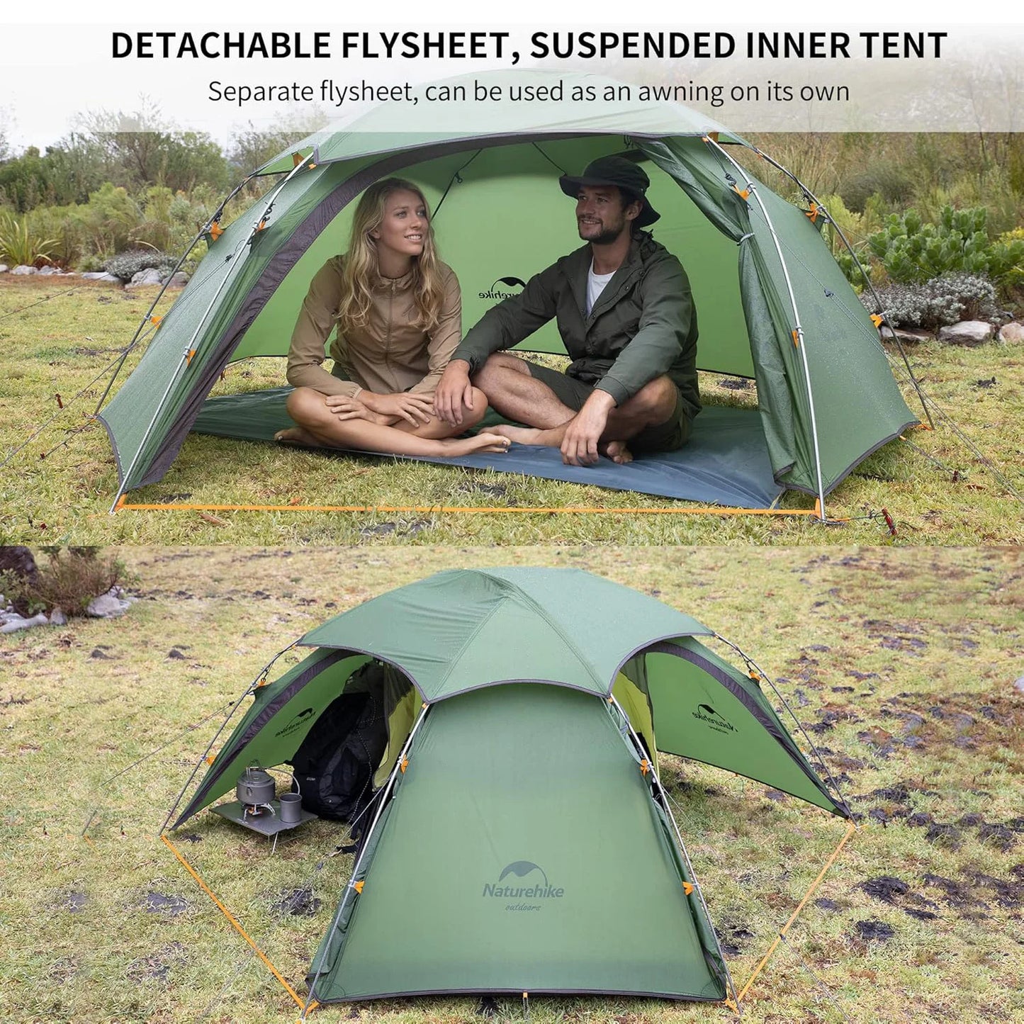 Naturehike Cloud Peak 2 Tent – Ultralight, Waterproof | 4-Season Backpacking & Camping Tent for 2-3 People | T-Zipper - Cast And Catch