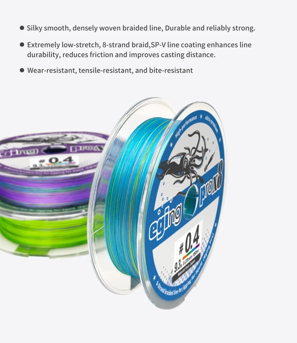 150M X8 Braided PE Fishing Line – Shrimp/Egi | Cuttlefish & Squid | Multifilament Sea Tackle - Cast And Catch