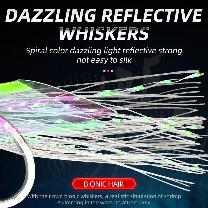5-Hook Sabiki Rig – Real Fish Skin | Glow-in-the-Dark Flash | Saltwater Bait Rig for Mackerel - Cast And Catch