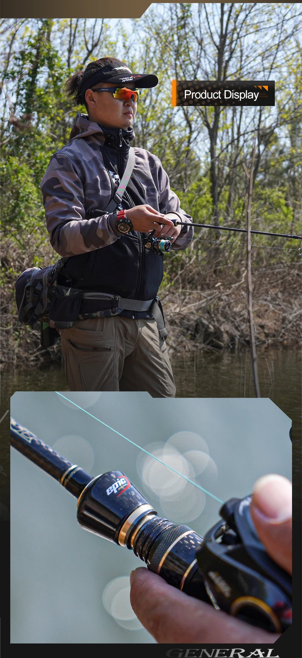 Histar General 2-Section Fishing Rod – 1.9–2.46m | Seaguide T1100G*M40X | Toray 4-Axis High Carbon | Fast Action L–MH | 4A Cork Handle - Cast And Catch