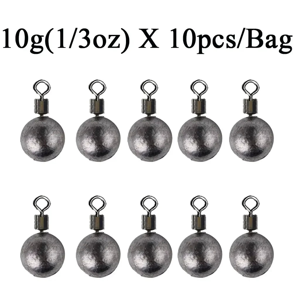 10pcs Fishing Weights/Sinkers – 3.5g, 5g, 7g, 10g, 14g, 20g | Carp Fishing Tackle & Accessories - Cast And Catch