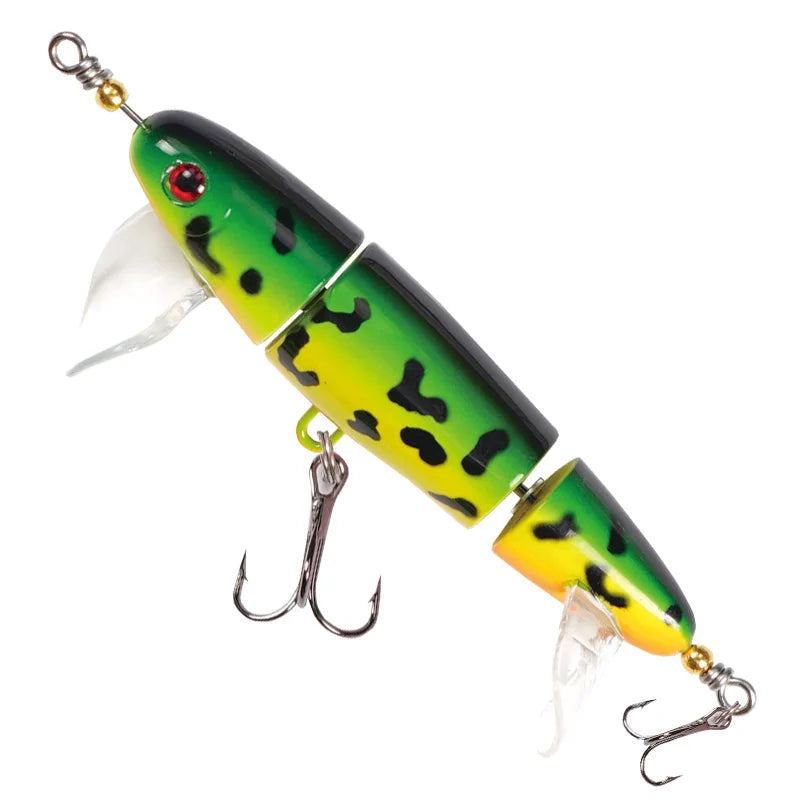 Topwater 3-Section Fishing Lure – Sea Bass Crankbait Minnow | Floating | Freshwater & Saltwater | Catfish & Pike - Cast And Catch