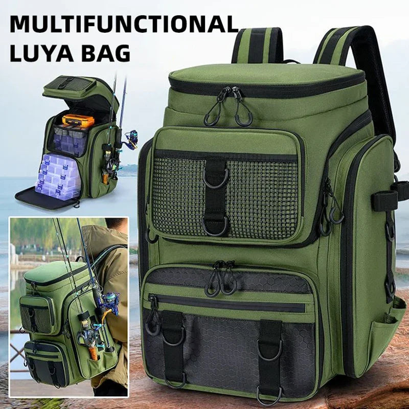 New Fishing Backpack – 50L Chest Bag with Rod Holders | Tackle & Lure Organizer | Outdoor Camping & Hiking Large Backpack - Cast And Catch