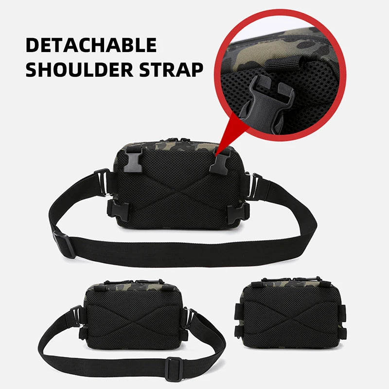 Men’s Camo Fishing Vest Bag – Utility Tackle Chest Pack | Waist Bag for Outdoor, Mountaineering, Camping, Hiking & Hunting - Cast And Catch