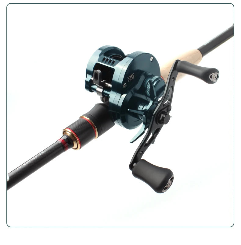Umi Cast Drum Reel – DK150/DK20 | 7.5:1 Gear Ratio | 7/15kg Drag | Baitcasting | 12+1BB | Aluminum Alloy Handle - Cast And Catch