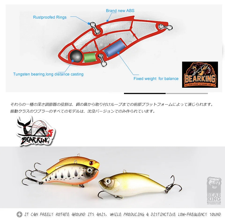 BEARKING Wobbler Lure – 7.5cm, 15g | Hard Crankbait | Artificial Bait for Pike, Bass & Trout - Cast And Catch