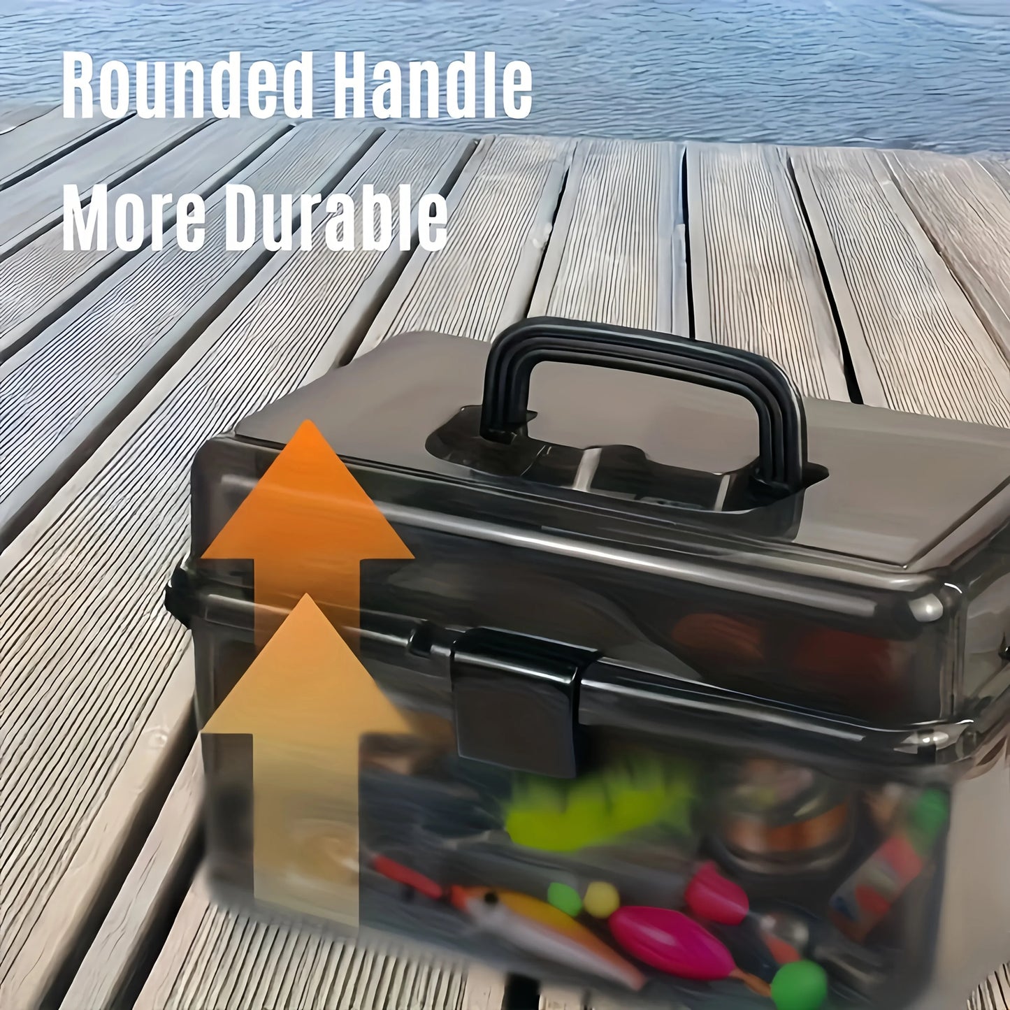 3-Layer Large Tackle Box – Plastic Portable Storage | Fishing Tool Organizer with Handle | Also for Art, Craft, Office & Car - Cast And Catch