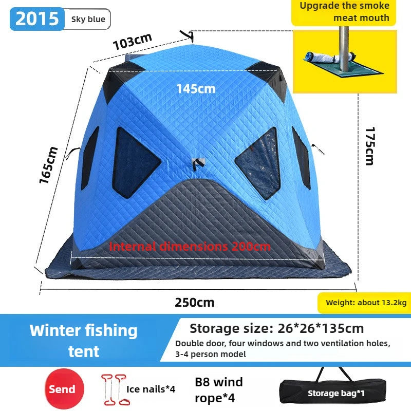 Winter Ice Fishing Tent – Thickened Cotton | Outdoor Camping | Warm, Cold- & Windproof | Winter Fishing Equipment - Cast And Catch