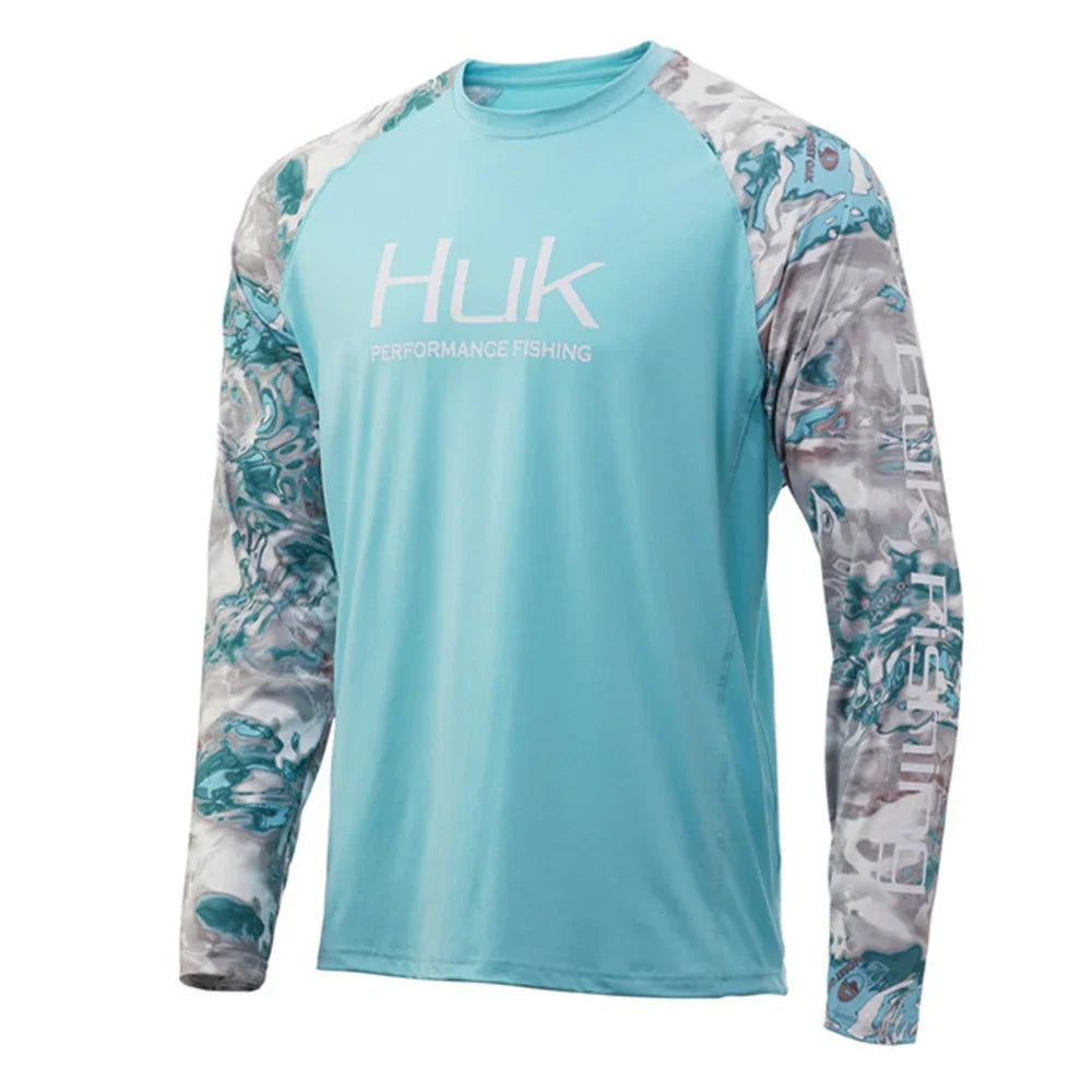 HUK Long Sleeve Fishing Shirt – UV Protection UPF50 | Men’s Outdoor Summer Jersey | Breathable Performance Fishing Clothing - Cast And Catch