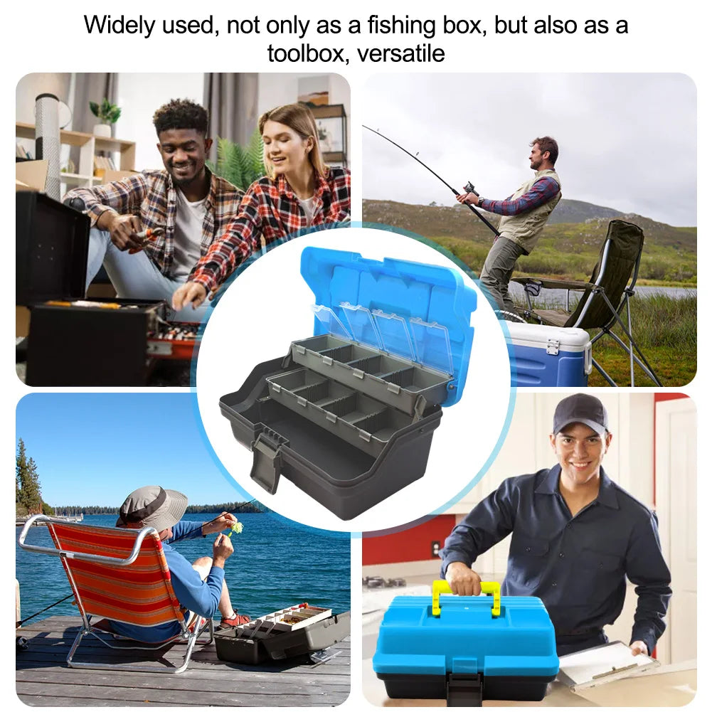 3-Layer Folding Fishing Tackle Box – Multipurpose Storage with Handle | Fish Hook & Lure Organizer - Cast And Catch