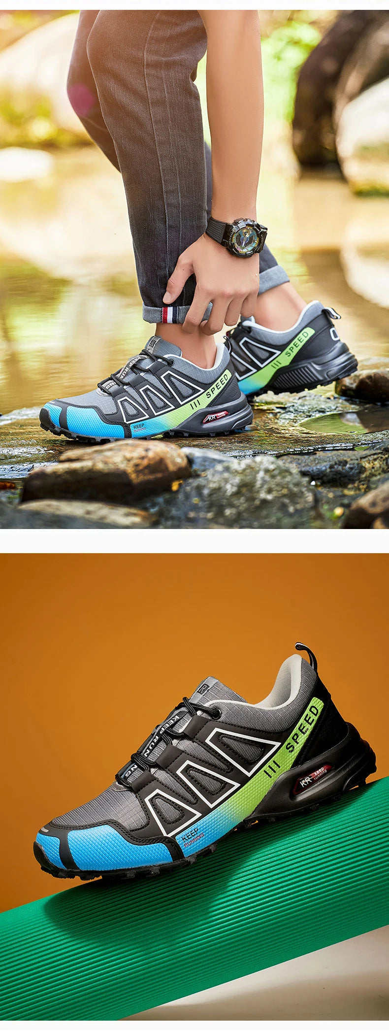 Men’s Hiking Shoes – Outdoor Rubber Sole | Non-Slip, Lightweight & Comfortable | Tactical Training & Travel Sports Shoes - Cast And Catch