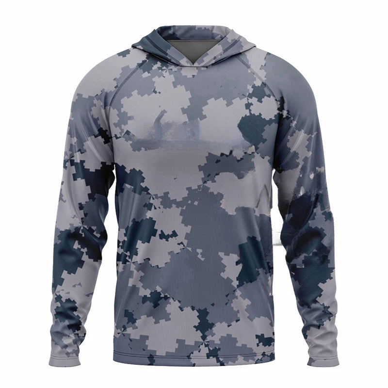 2023 Men’s Fishing Hooded Shirt – Outdoor Sport | Quick-Dry, Plus Size | UV Protection | Cycling & Fishing Apparel - Cast And Catch