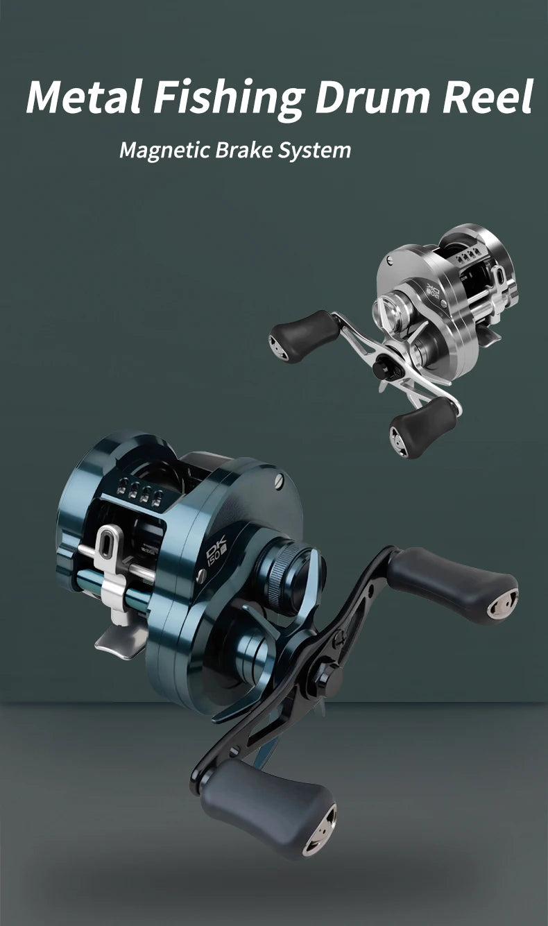 Umi Cast Drum Reel – DK150/DK20 | 7.5:1 Gear Ratio | 7/15kg Drag | Baitcasting | 12+1BB | Aluminum Alloy Handle - Cast And Catch