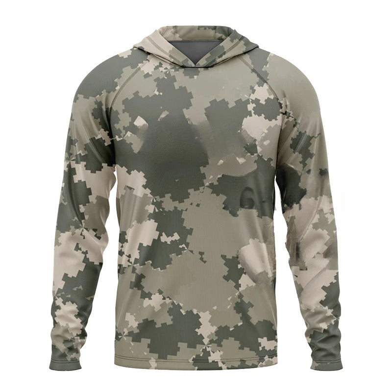 2023 Men’s Fishing Hooded Shirt – Outdoor Sport | Quick-Dry, Plus Size | UV Protection | Cycling & Fishing Apparel - Cast And Catch