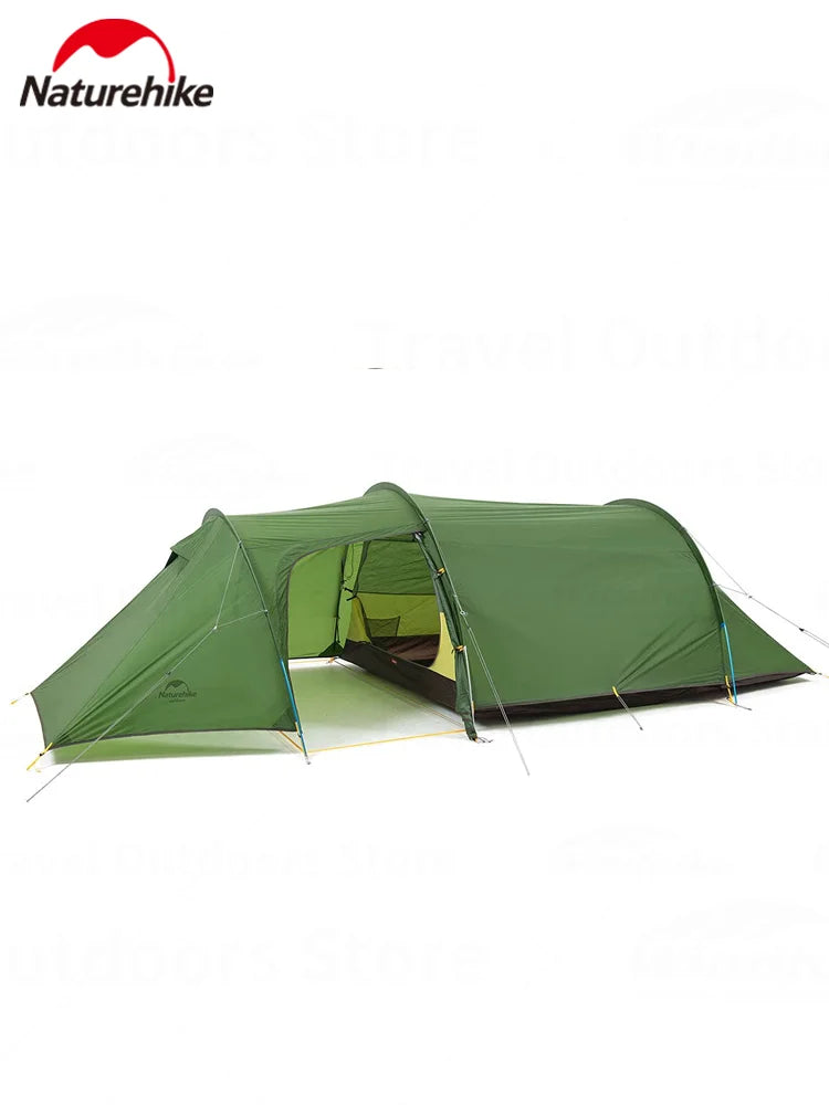 Naturehike Extended Camping Tunnel Tent – Waterproof Double-Layer | Lightweight | 2–4 Person Travel & Outdoor Use - Cast And Catch
