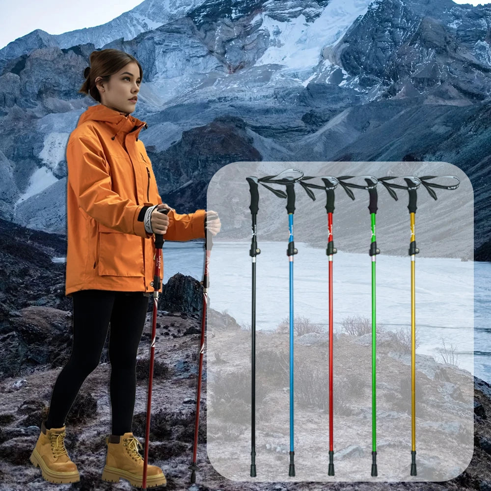 2pcs Hiking/Trekking Poles – Collapsible, Ultralight Folding Walking Sticks | For Men, Women & Seniors - Cast And Catch