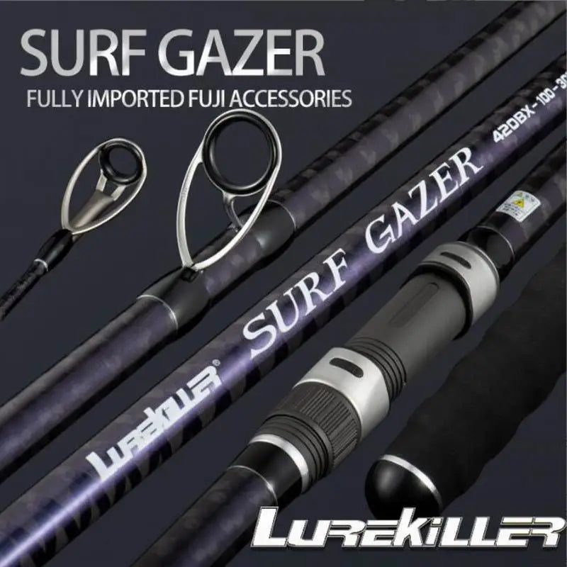 Lurekiller SurfCasting Rod – 4.2–4.5m | 545g | 46T Carbon Fiber Full X Wrap | Fuji KW Guides & Reel Seat | Bait 100–300g | Surf Gazer - Cast And Catch