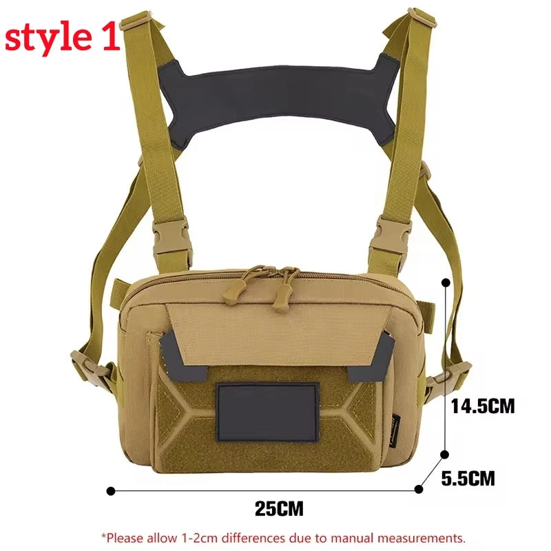Men’s Camo Fishing Vest Bag – Utility Tackle Chest Pack | Waist Bag for Outdoor, Mountaineering, Camping, Hiking & Hunting - Cast And Catch